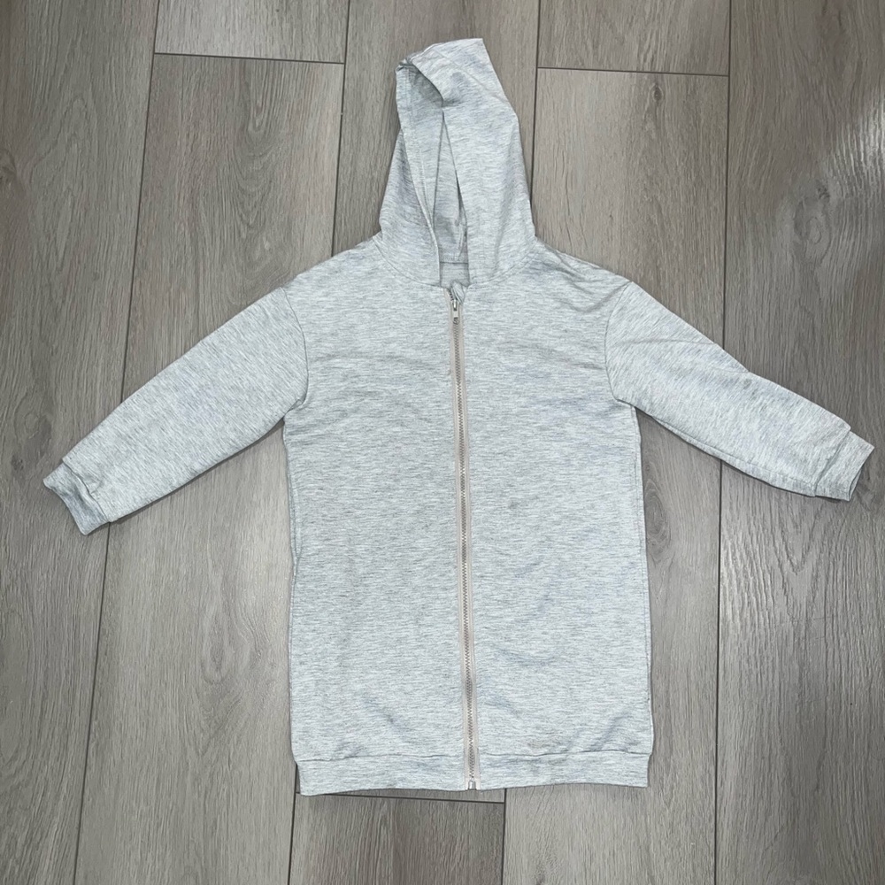Young Girls Zip Up Long Sweatshirt Dress Sweater
